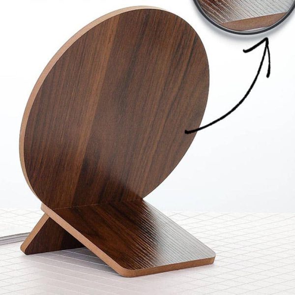 Round Wooden Vintage Vanity Mirror 1